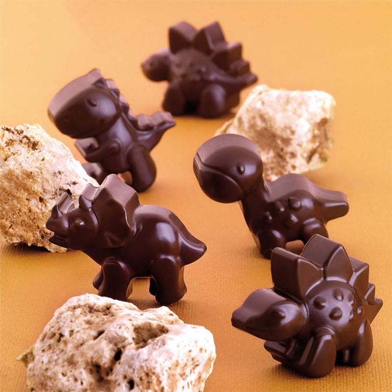 homEdge 12-Cavity Dinosaur Chocolate Mold, Set of 4PCS Non Stick Silicone Dinosaur Mold for Candy Chocolate Jelly, Ice Cube - Image 3